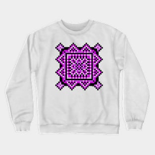 purple pixelated mandala Crewneck Sweatshirt